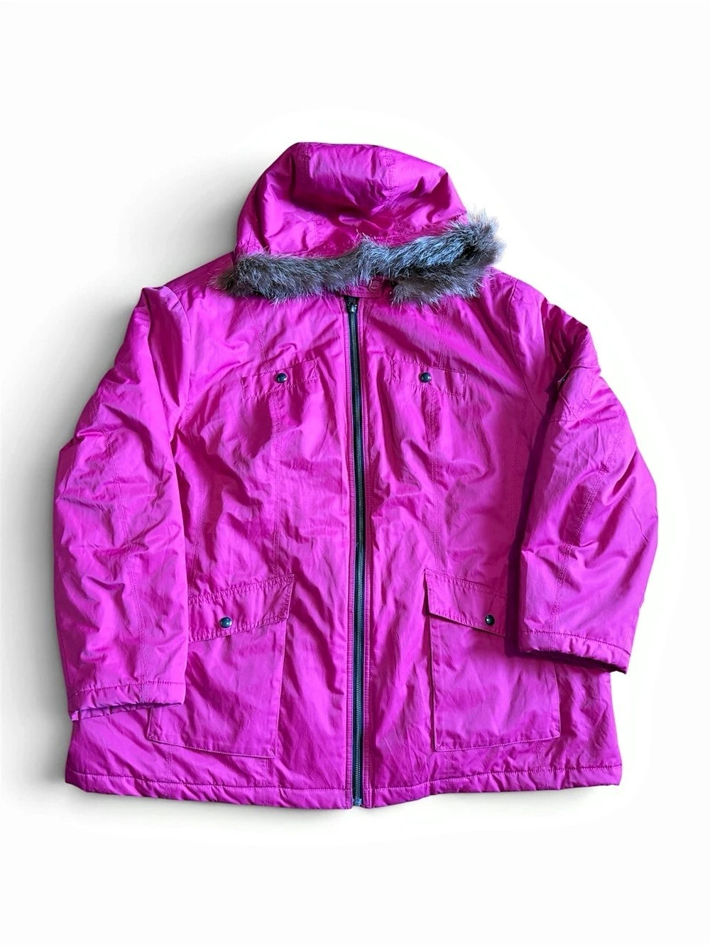 Vintage Y2K Tommy Hilfiger Pink Parka Real Raccoon Fur Hood Plus Size 3X